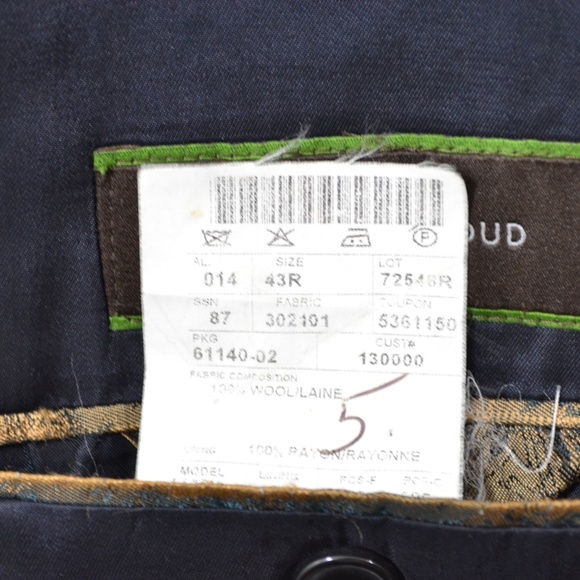 Joseph Abboud 43R Sport Coat Blazer Suit Jacket Na - Picture 8 of 8